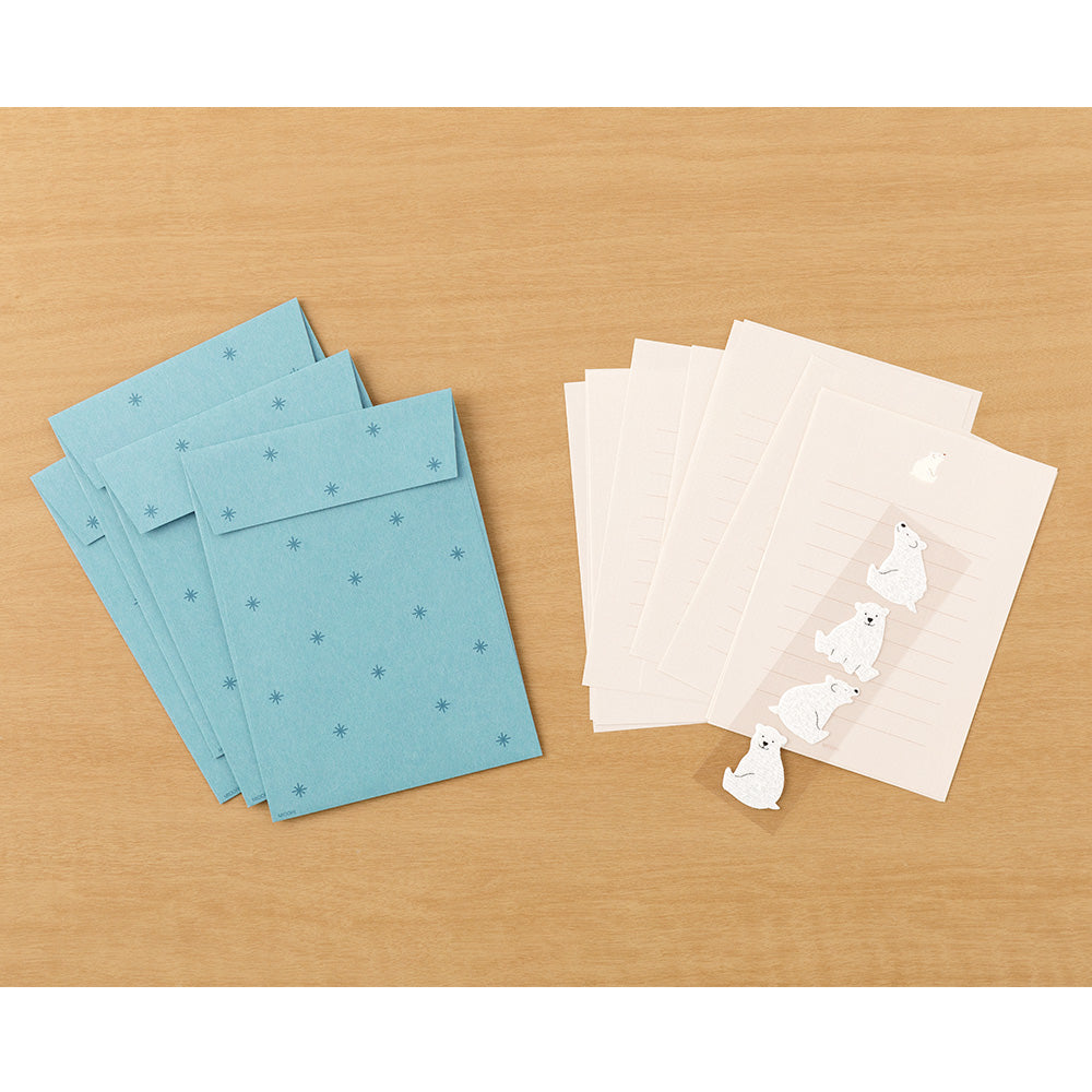 Midori Letter Set with Stickers - Polar Bear