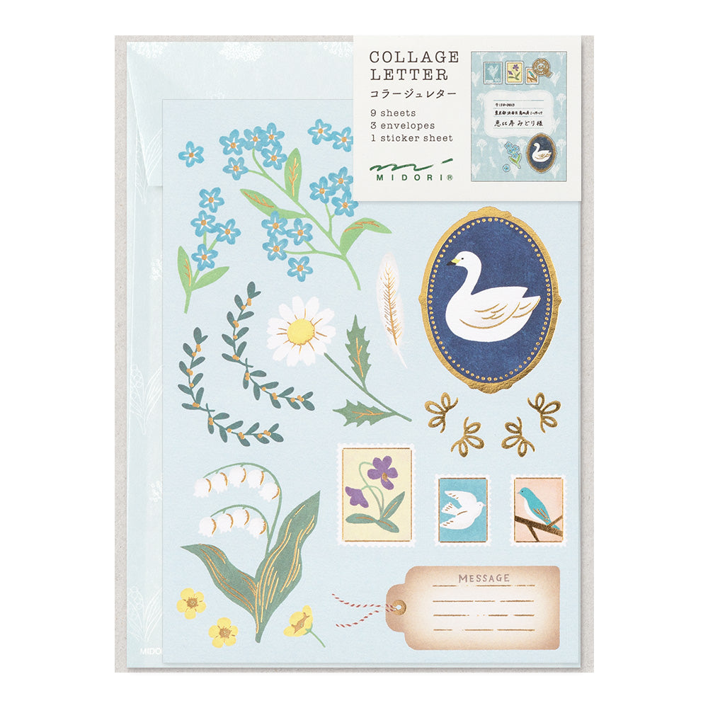 Midori Letter Set - Collage Bird