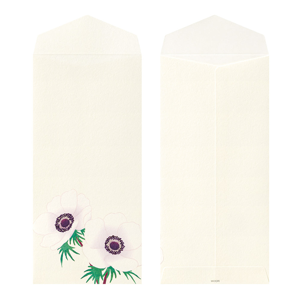 Midori Envelope - Four Designs Spring Flower White