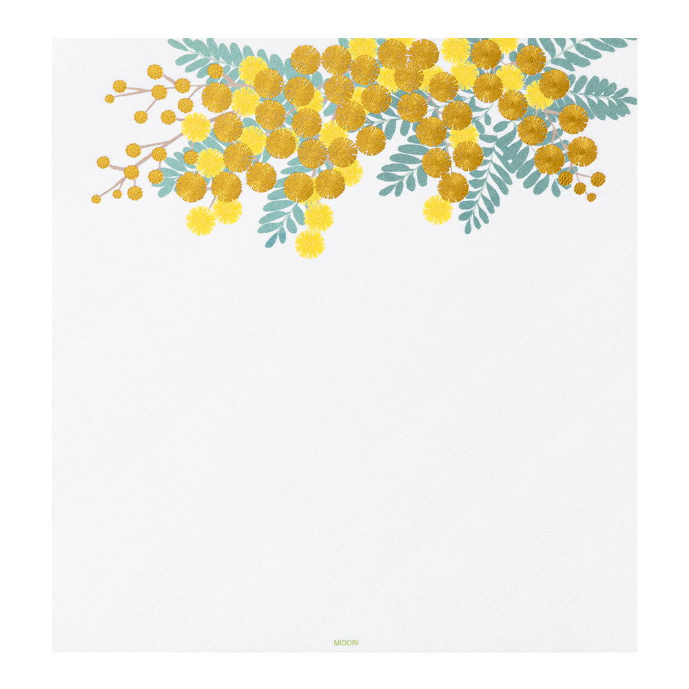 Midori Letter Pad - Foil-Stampling Mimosa