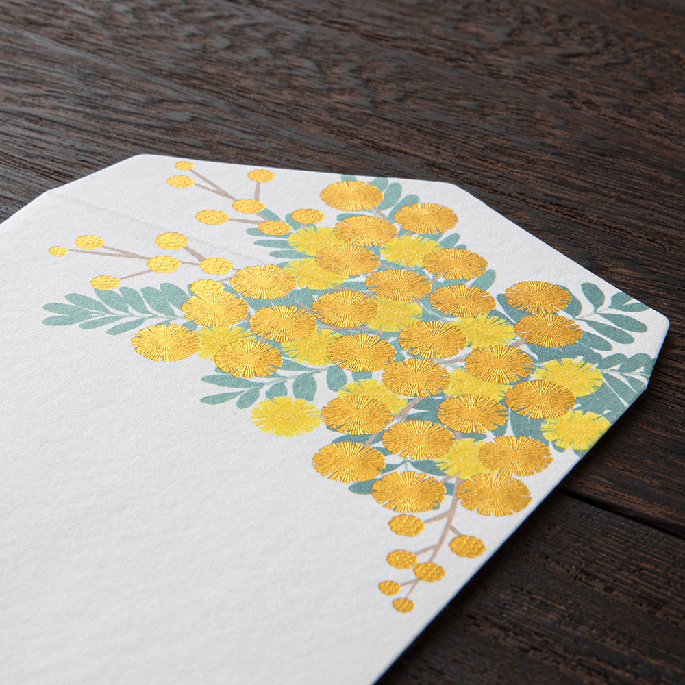 Midori Envelope - Foil-Stampling Mimosa