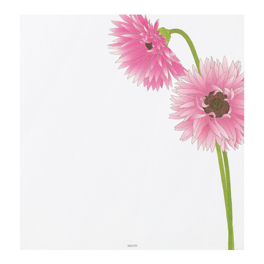 Midori Letter Pad - Silk-Printing Gerbera