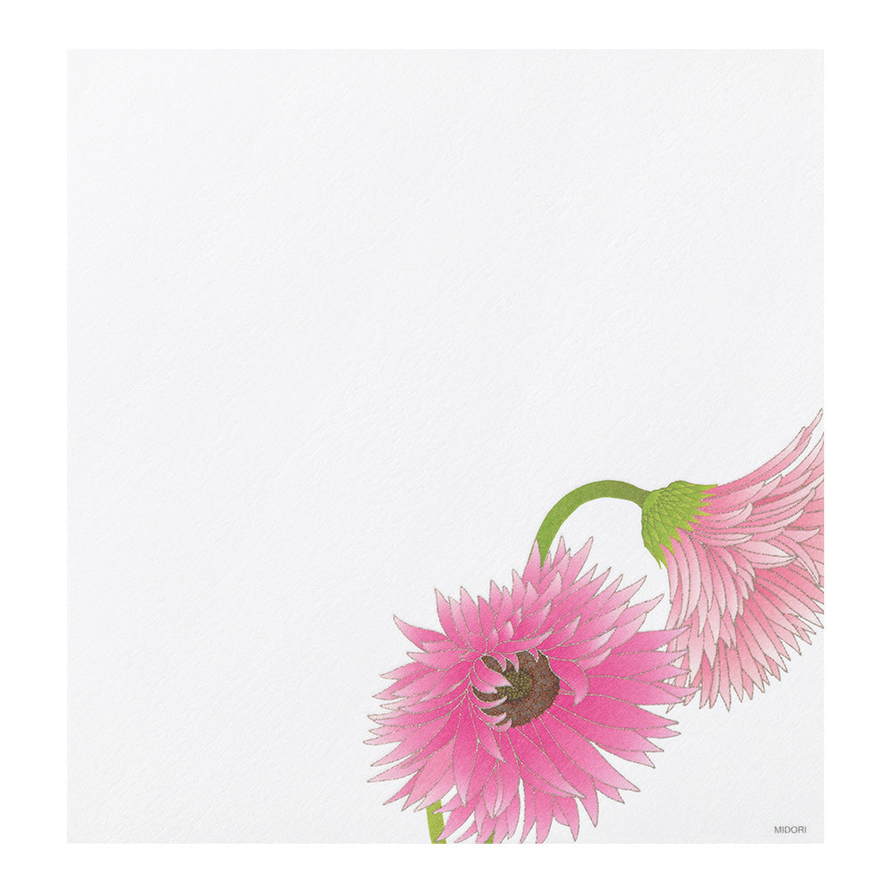 Midori Letter Pad - Silk-Printing Gerbera