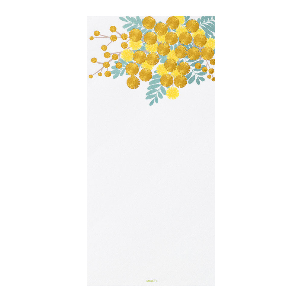 Midori Message Letter Pad - Foil-Stampling Mimosa