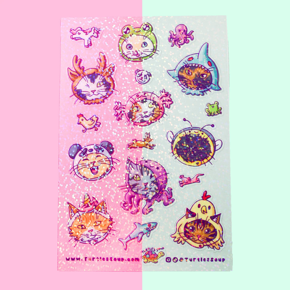 Cosplay Cats Cute Anime Art Stationery Vinyl Sticker Sheet