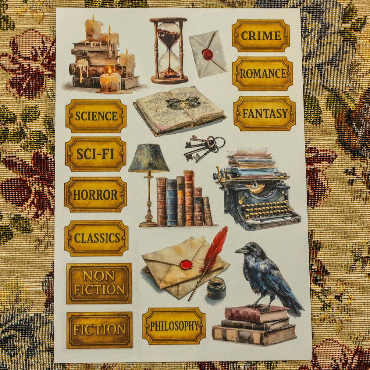 CoraCreaCrafts Library Sticker Sheet