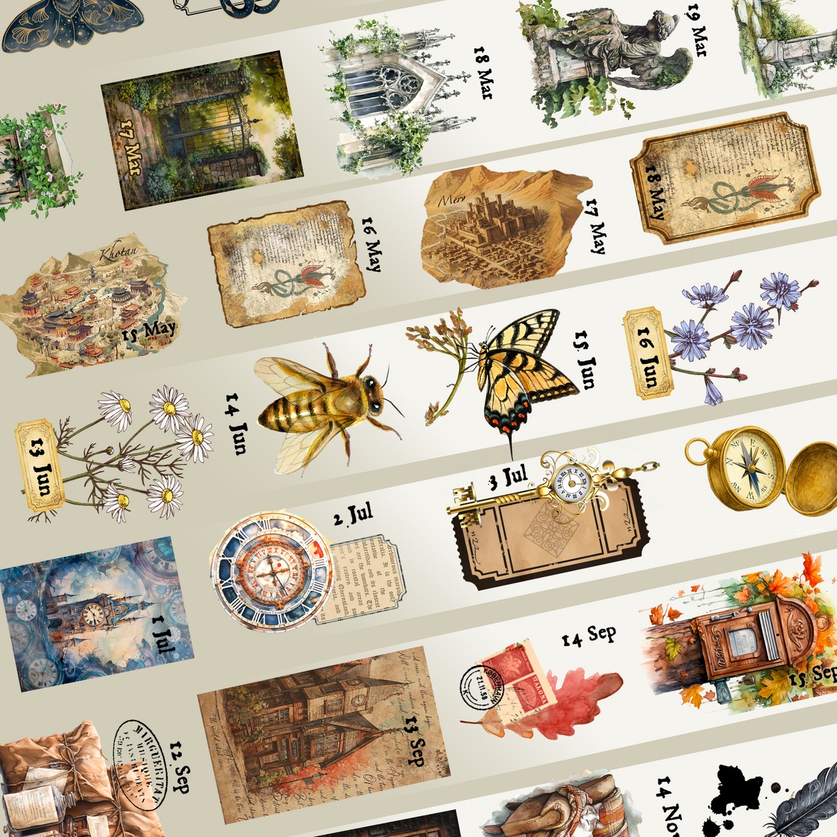 CoraCreaCrafts 365 Days of Stickers in a Roll