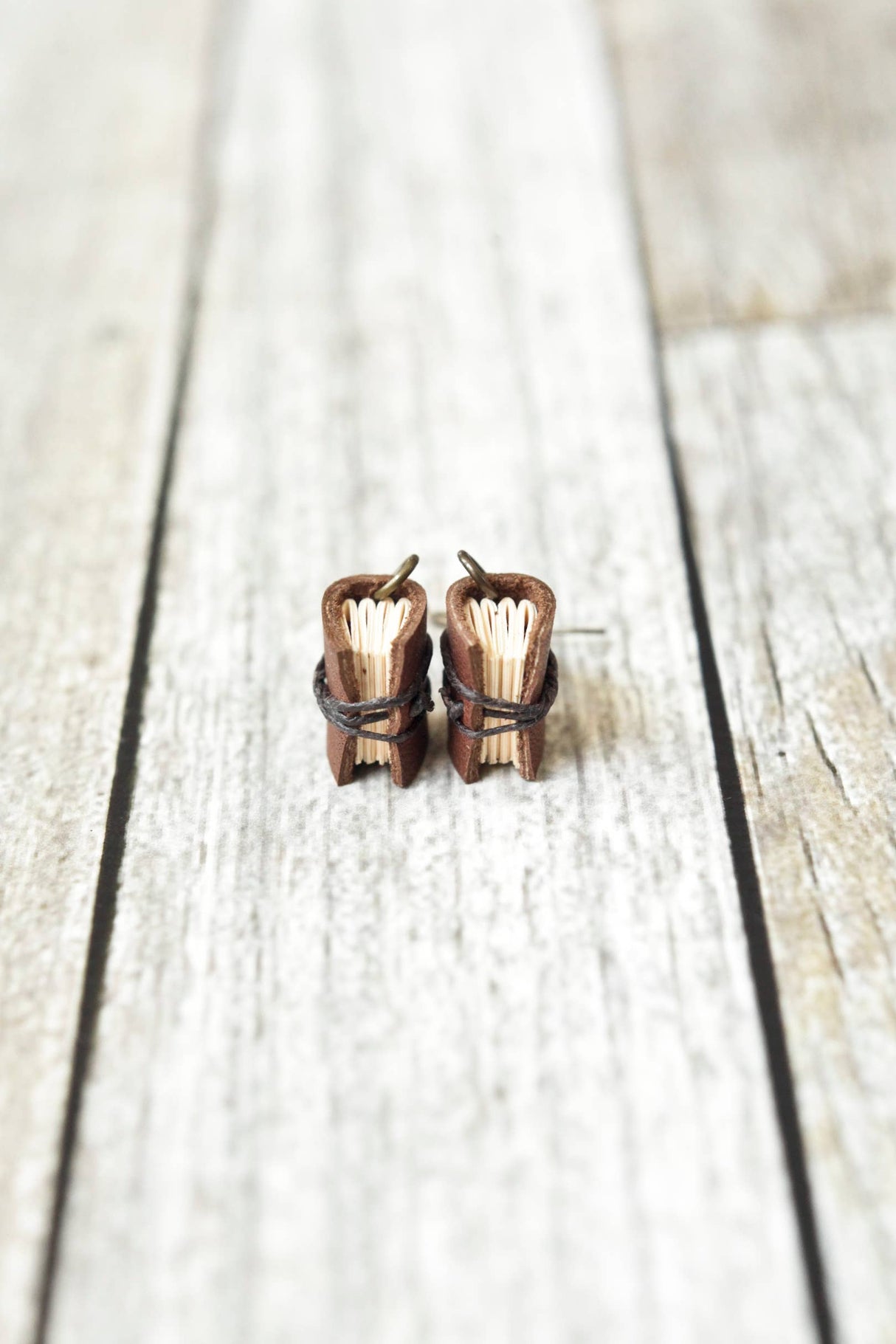 Leather Journal Earrings / Mini Book Jewelry: Bright White