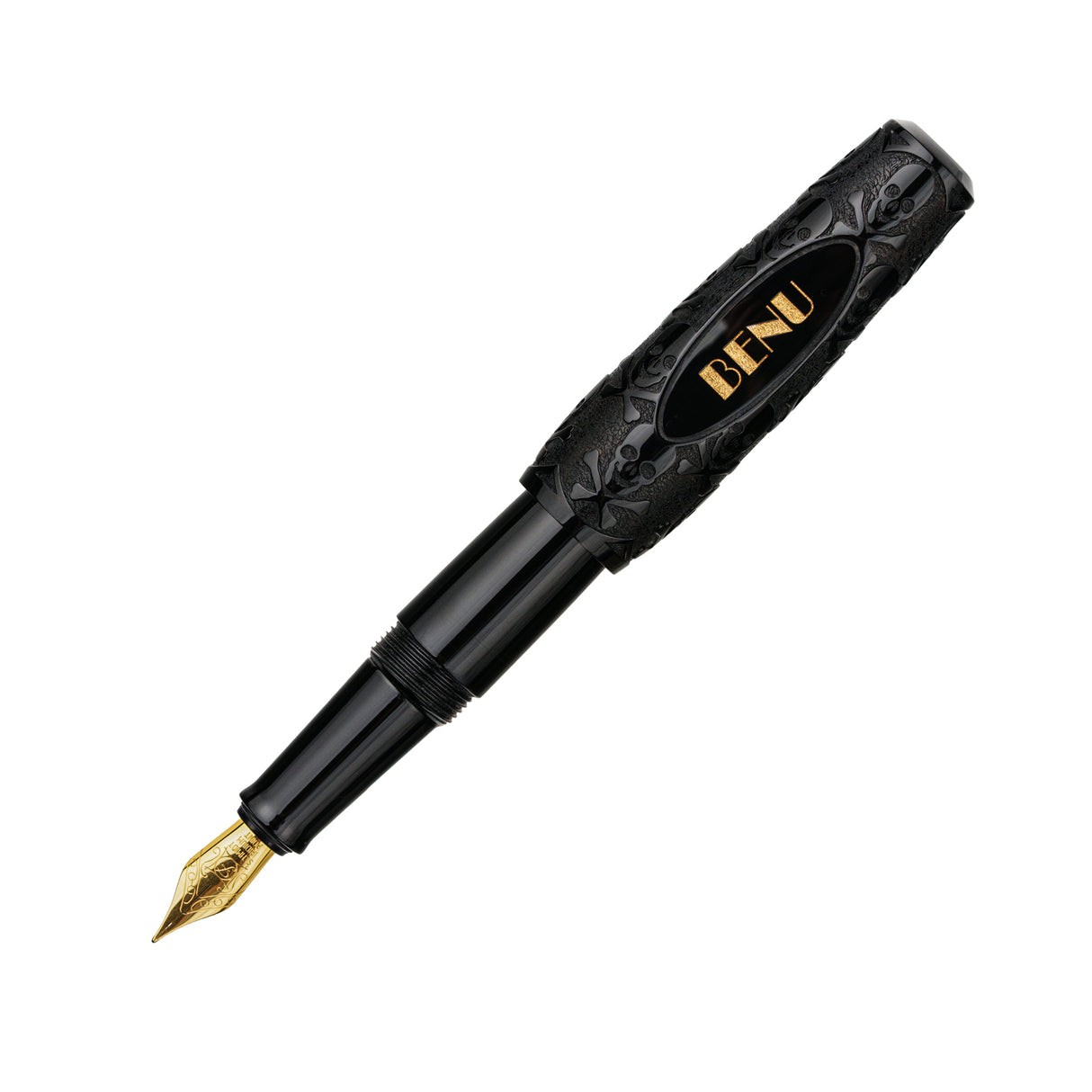 Benu Pixie Fountain Pen - Jolly Roger - Black