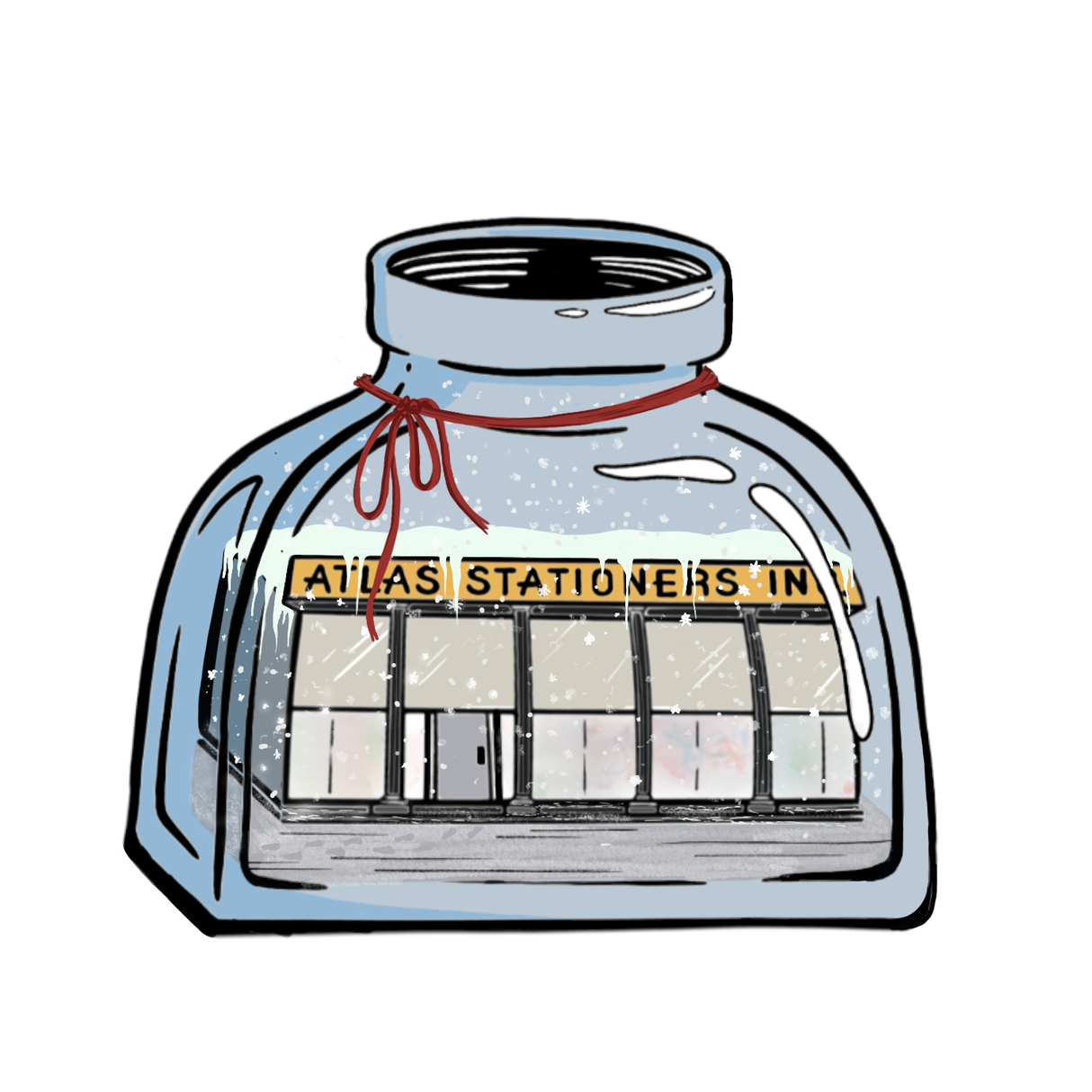 Atlas Stationers Sticker - Snow Globe