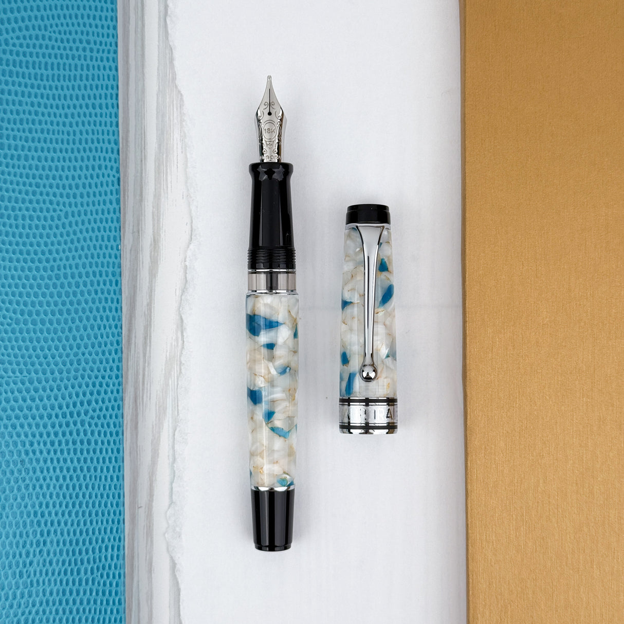 Aurora Optima Fountain Pen - 365 Perla E Ottanio (Limited Edition)