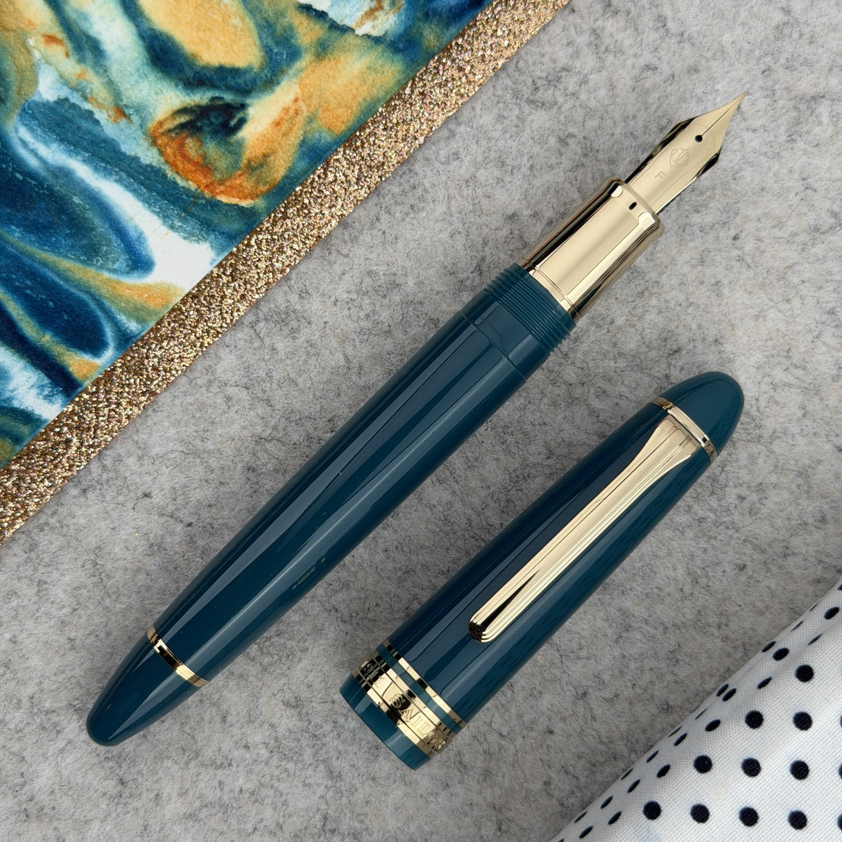 Sailor 1911 Casual L Stable Fountain Pen with Gold Trim - Muted Green