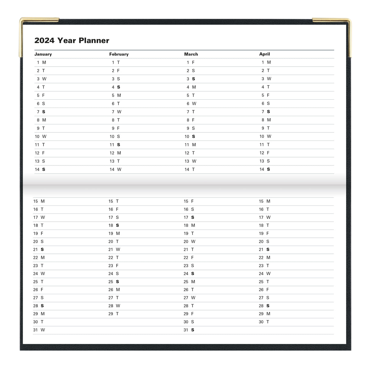 Letts Classic Week to View Horizontal Planner - 6 5/8" x 3 1/4"