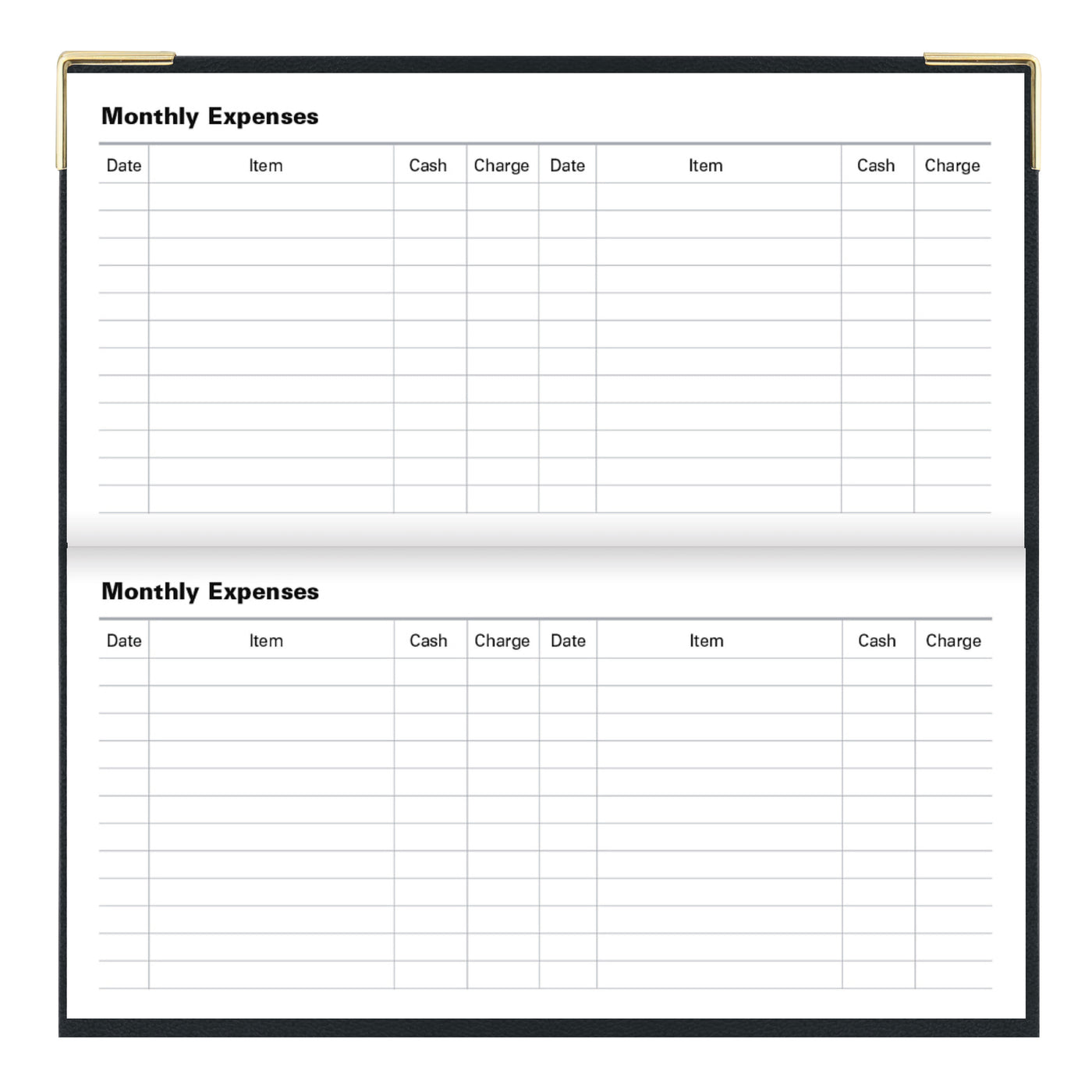 Letts Classic Week to View Horizontal Planner - 6 5/8" x 3 1/4" - Black
