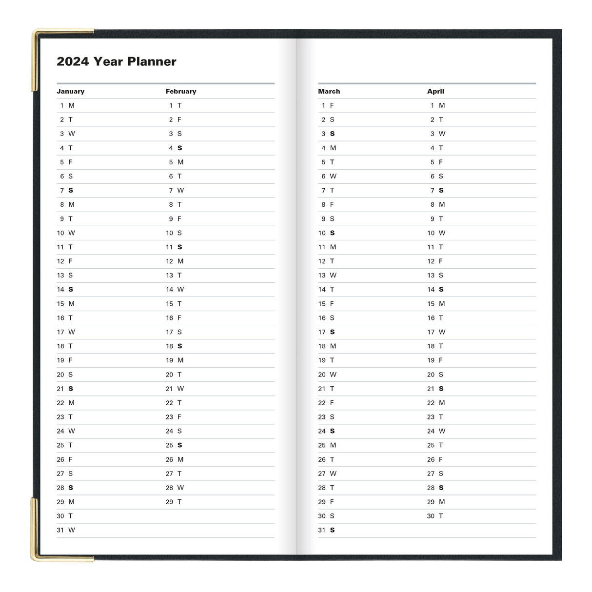 Letts Classic Week to View Vertical Planner - 6 5/8" x 3 1/4"