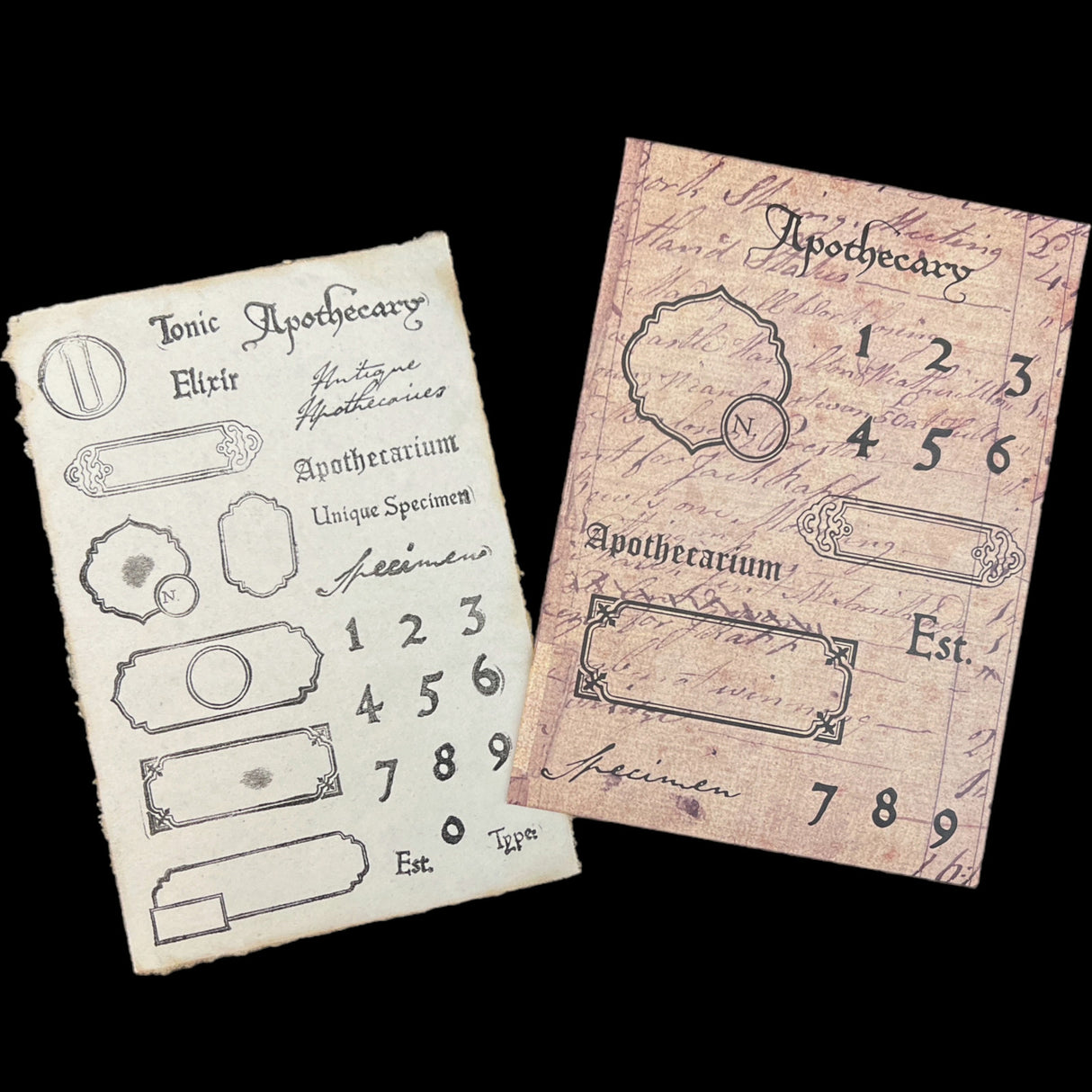 CoraCreaCrafts Clear Stamp - Apothecary Labels