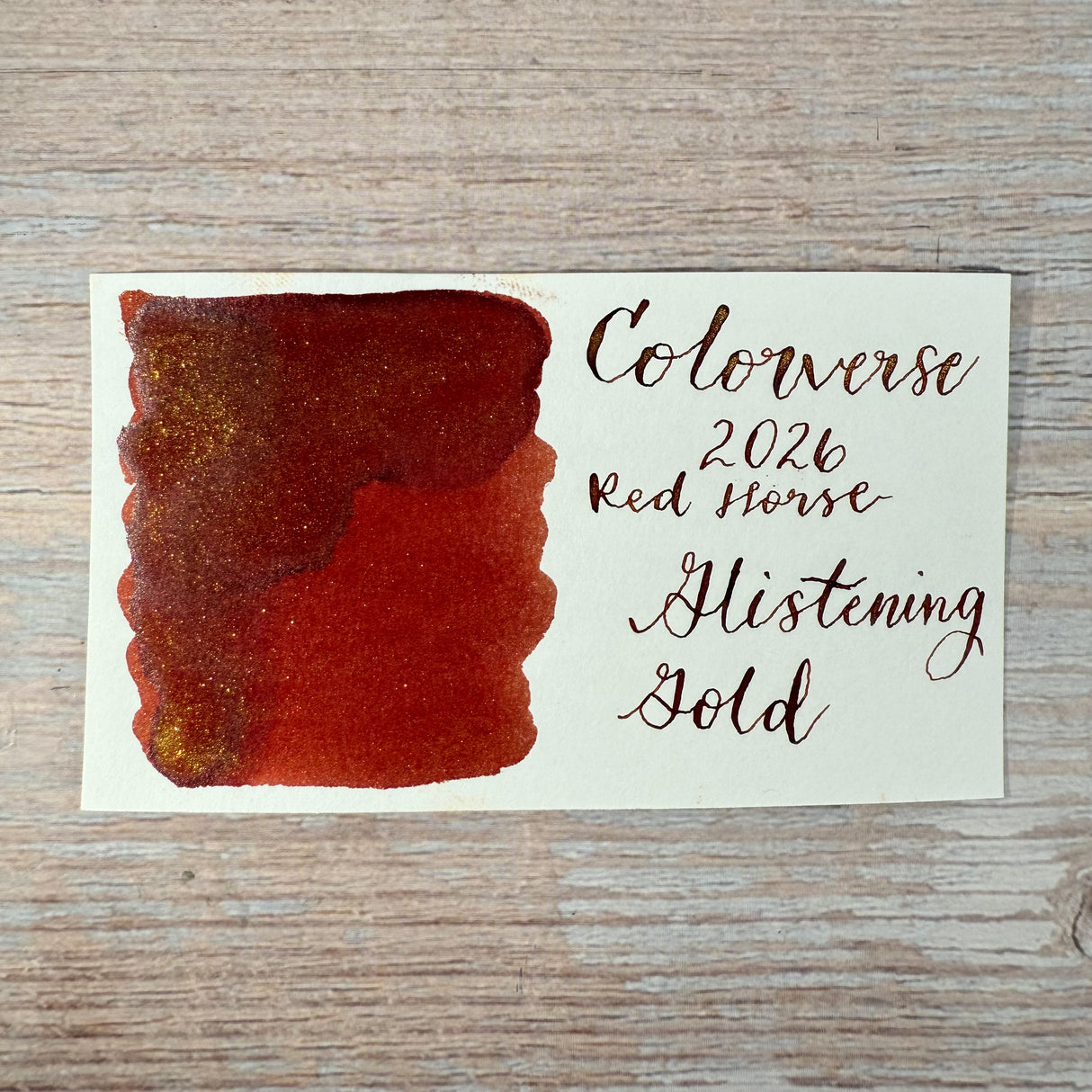 Colorverse 2026 Red Horse Glistening Gold - 15ml Bottled Ink