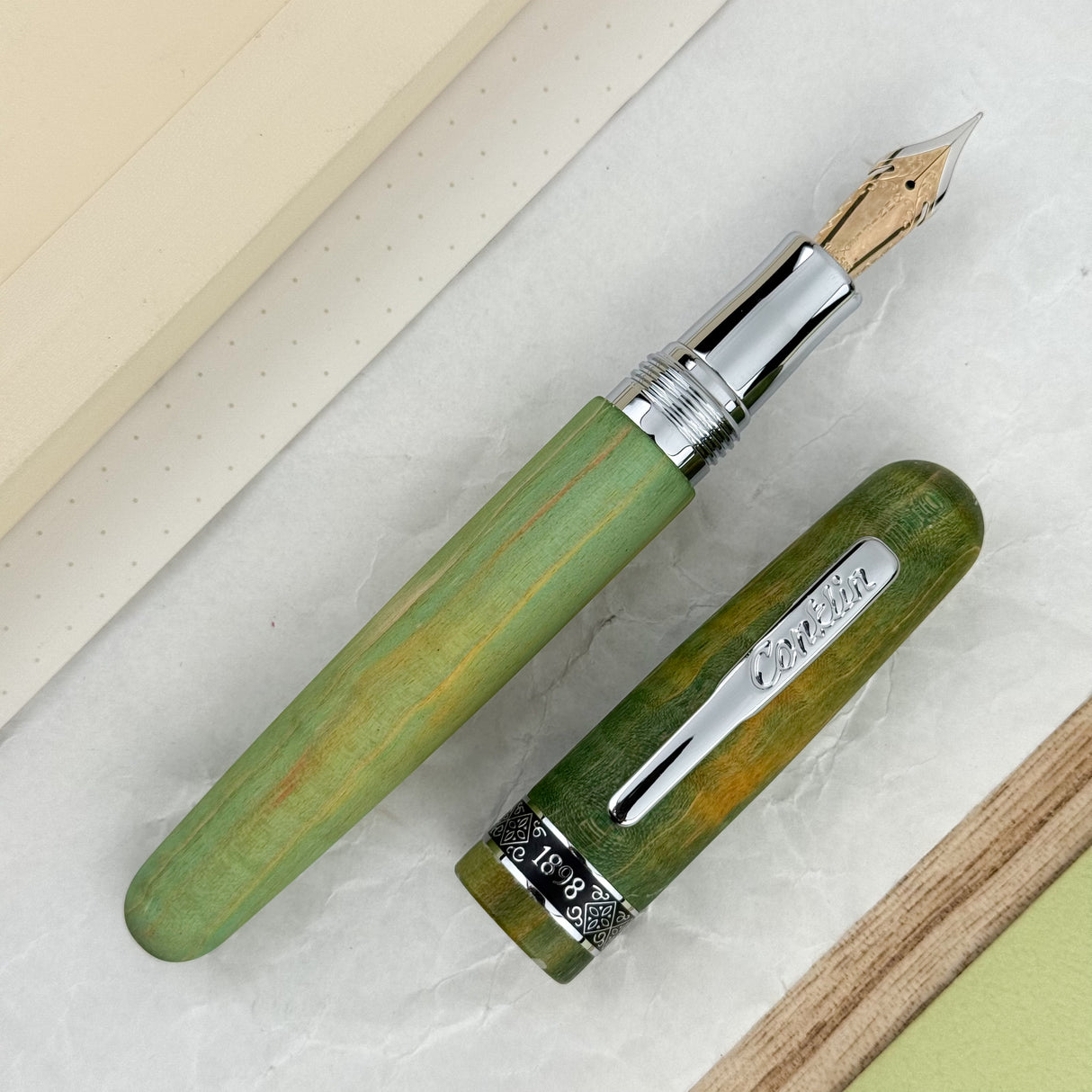 Conklin 1898 Stabilized Wood Fountain Pen - Matte Green w/ 14kt Nib (Limited Edition)