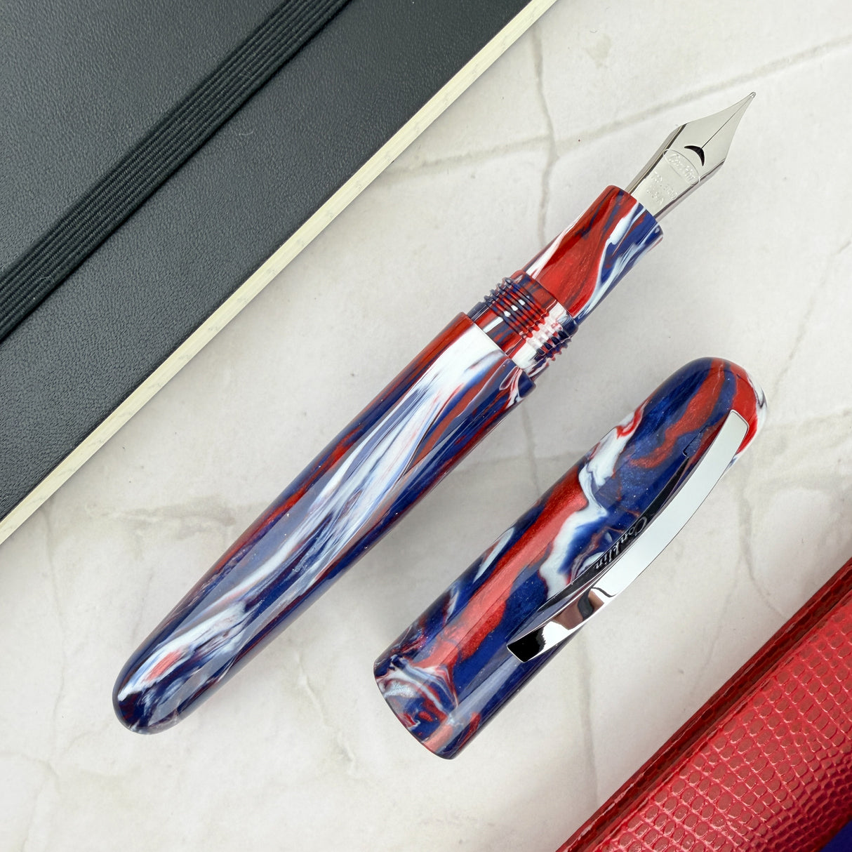 Conklin All American Fountain Pen - USA 250th Anniversary w/Chrome Trim (Limited Edition)