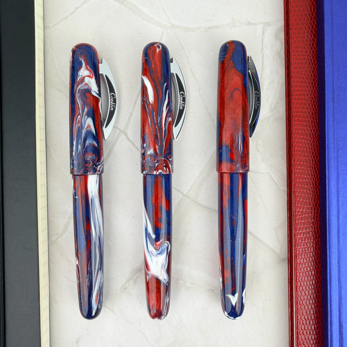 Conklin All American Fountain Pen - USA 250th Anniversary w/Chrome Trim (Limited Edition)