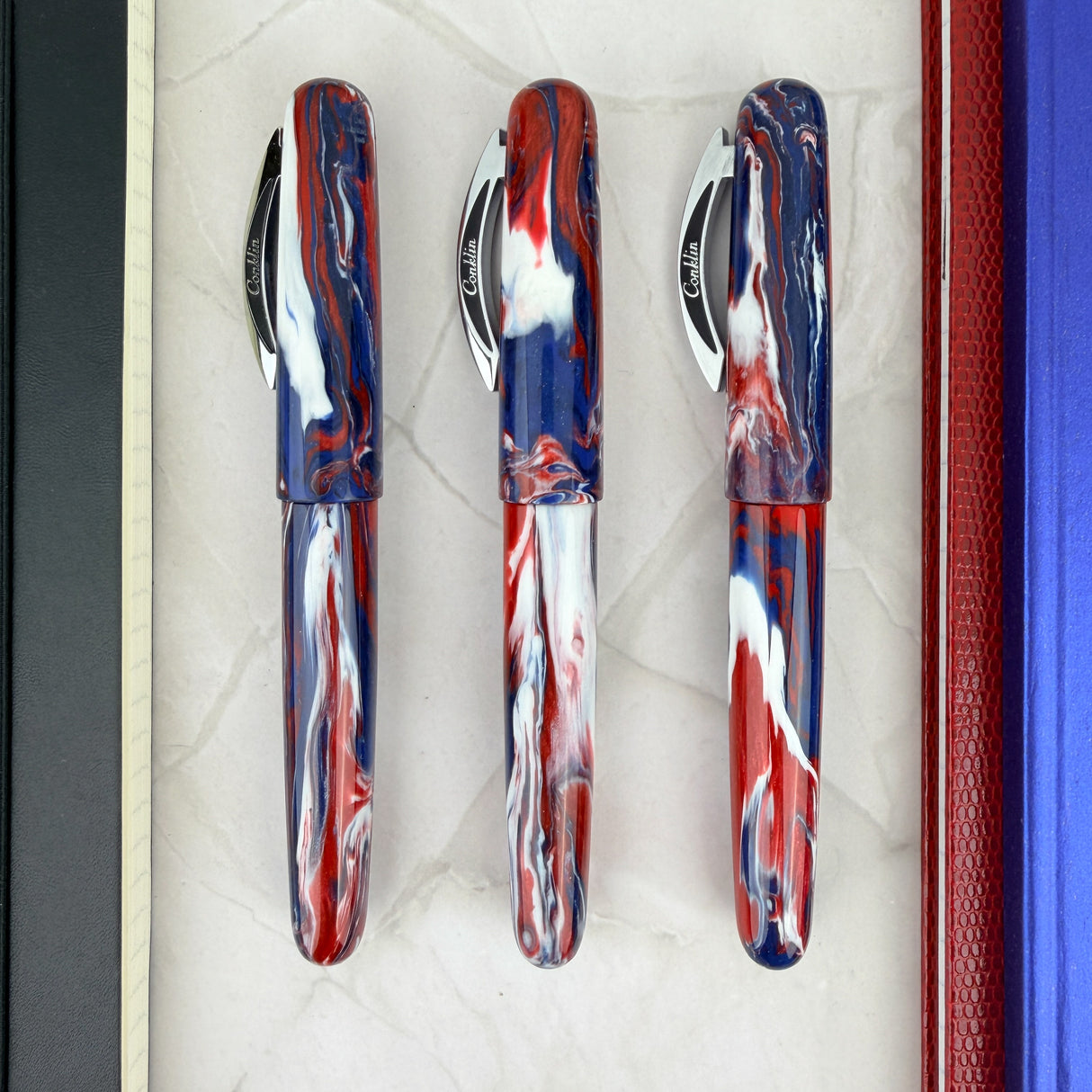 Conklin All American Fountain Pen - USA 250th Anniversary w/Chrome Trim (Limited Edition)