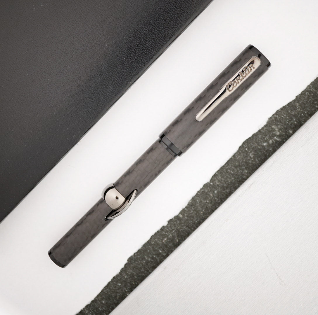 Conklin Mark Twain Crescent Filler Fountain Pen - Stealth Deluxe Carbon Fiber