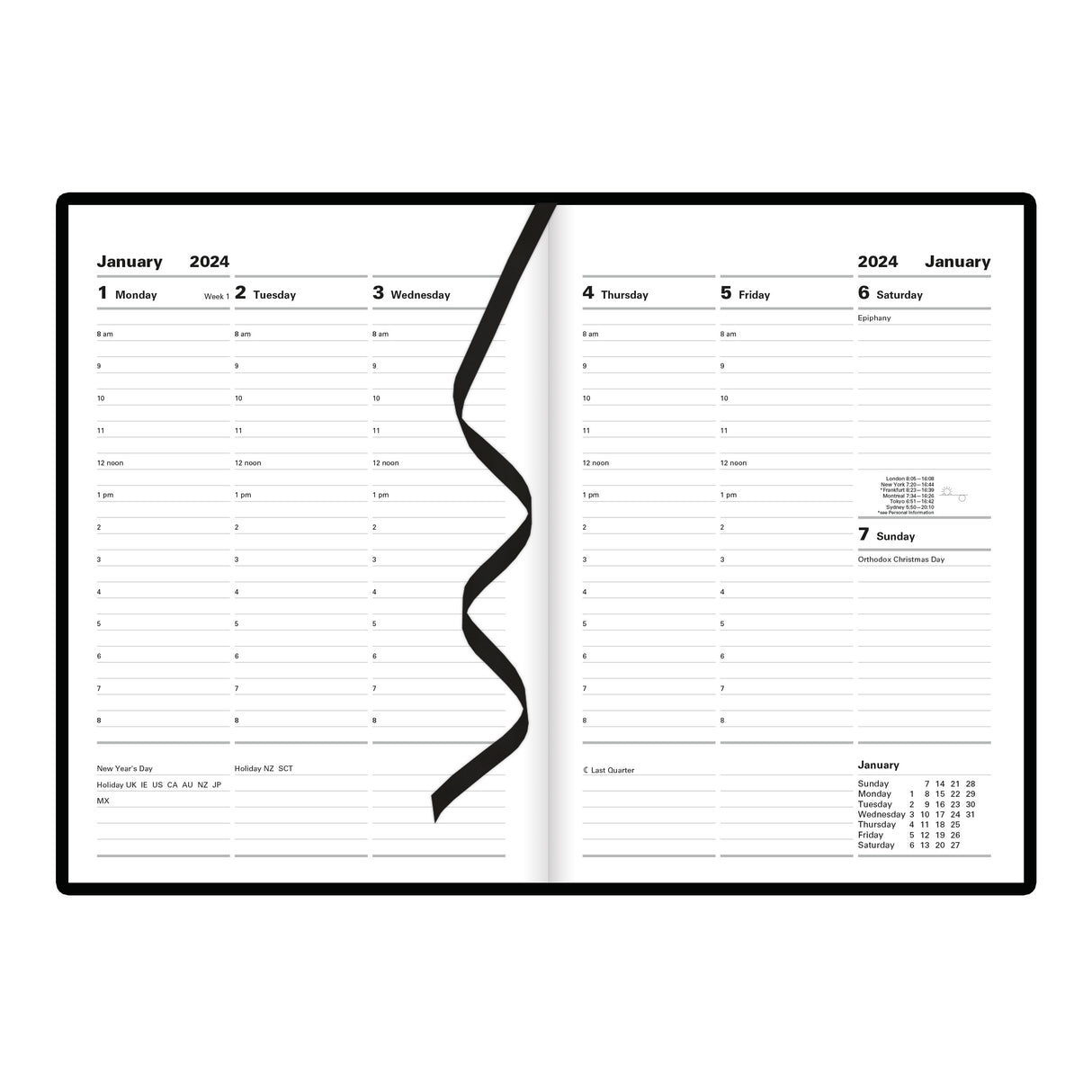 Letts Milano Week to View Appointment Book - 8 1/4" x 5 7/8"