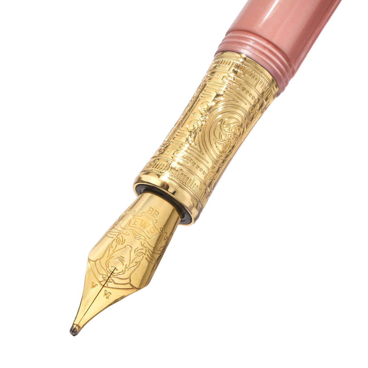 Ferris Wheel Press Masque Fountain Pen and Ink Set - Coral - Double Broad Nib