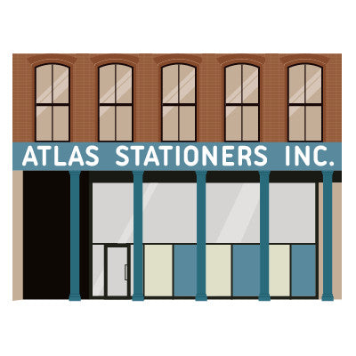 Atlas Stationers Sticker - Crispy Storefront