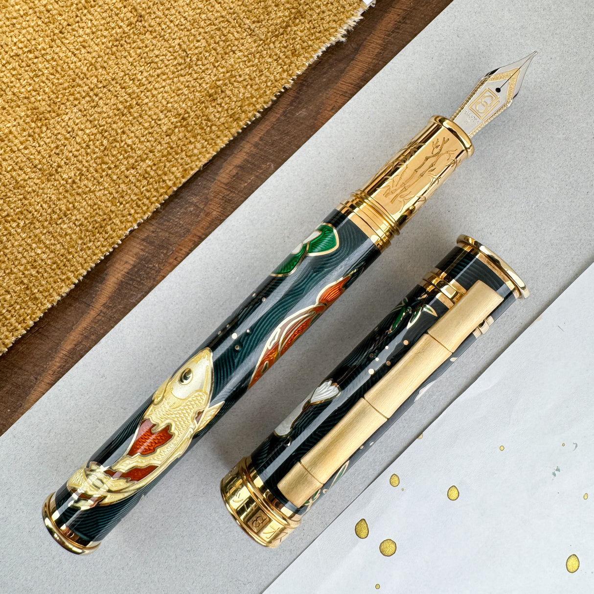 David Oscarson Koi Fountain Pen - Teal (Limited Edition #05/08)