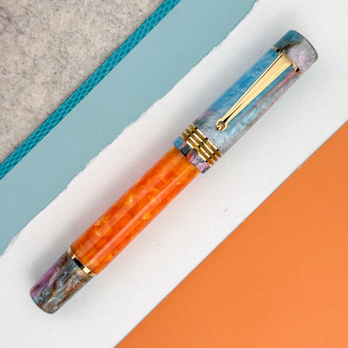 Delta DV Original Mid-Size Fountain Pen - Primary Manipulation 4.5 w/Palladium Trim (Limited Edition)