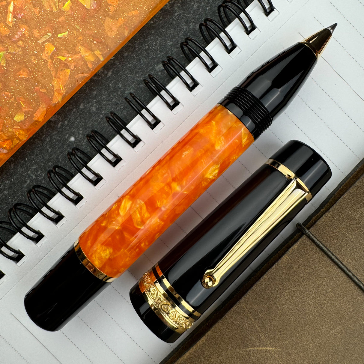 Delta DV Original Oversize Rollerball Pen w/ Gold Trim