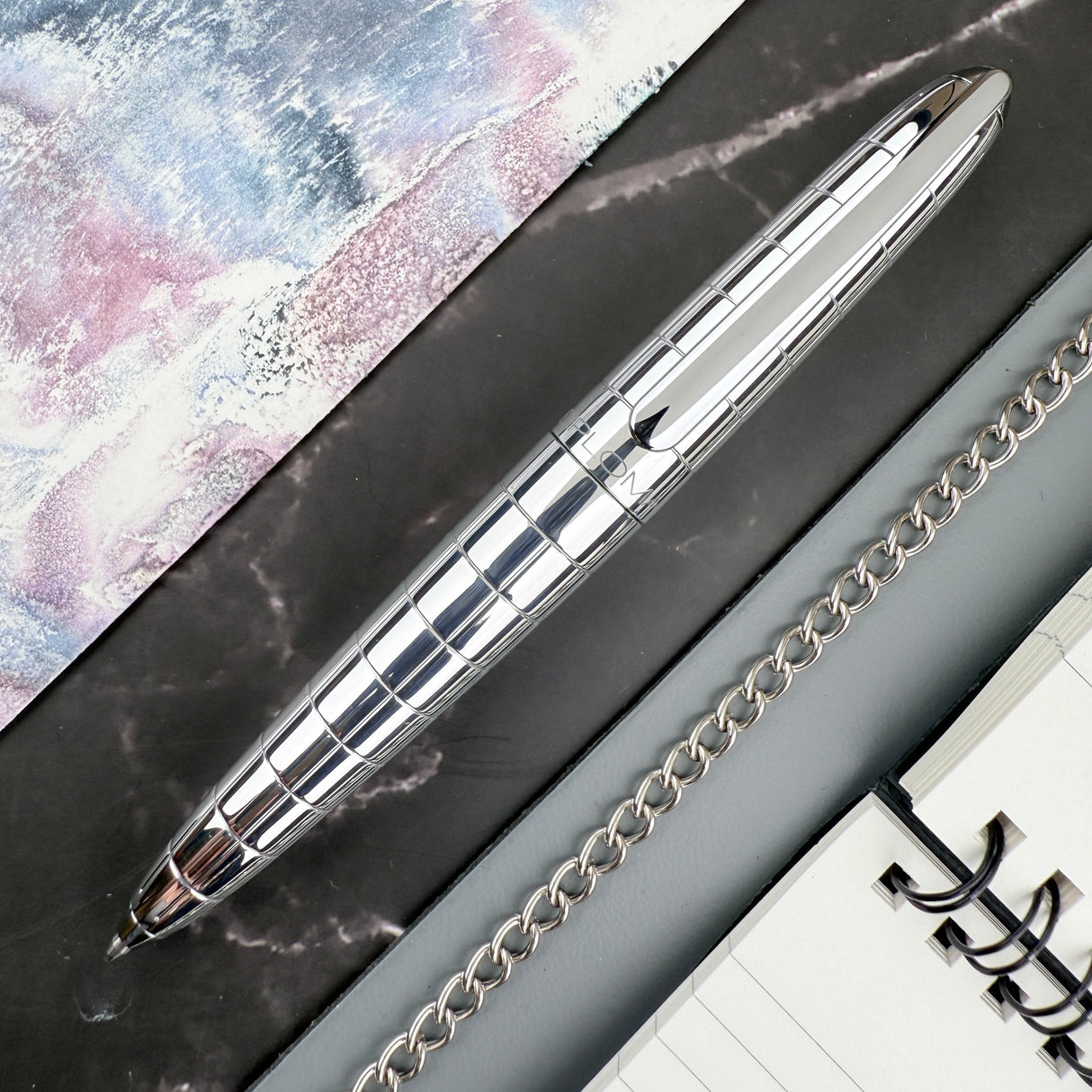 Diplomat Aero Ballpoint Pen - Rhomb Chrome