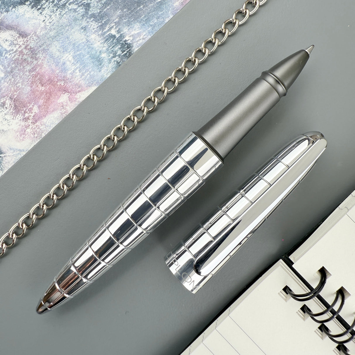 Diplomat Aero Rollerball Pen - Rhomb Chrome