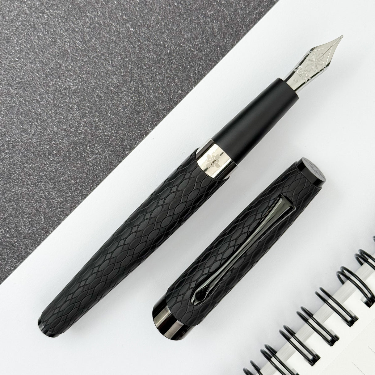 Diplomat Cobra Fountain Pen - Black Guilloche