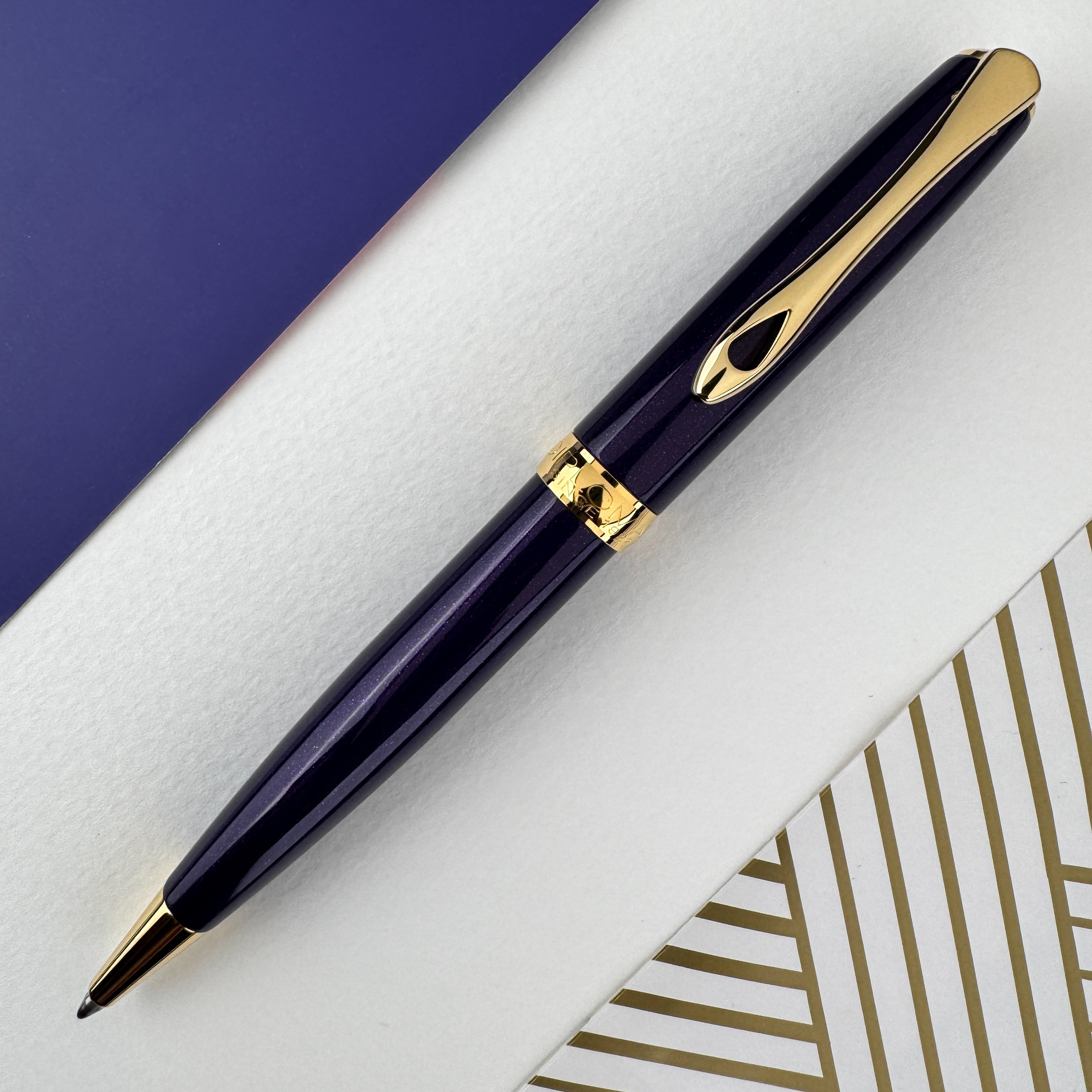Diplomat Excellence A2 Ballpoint Pen - Violet Rain w/ Gold Trim