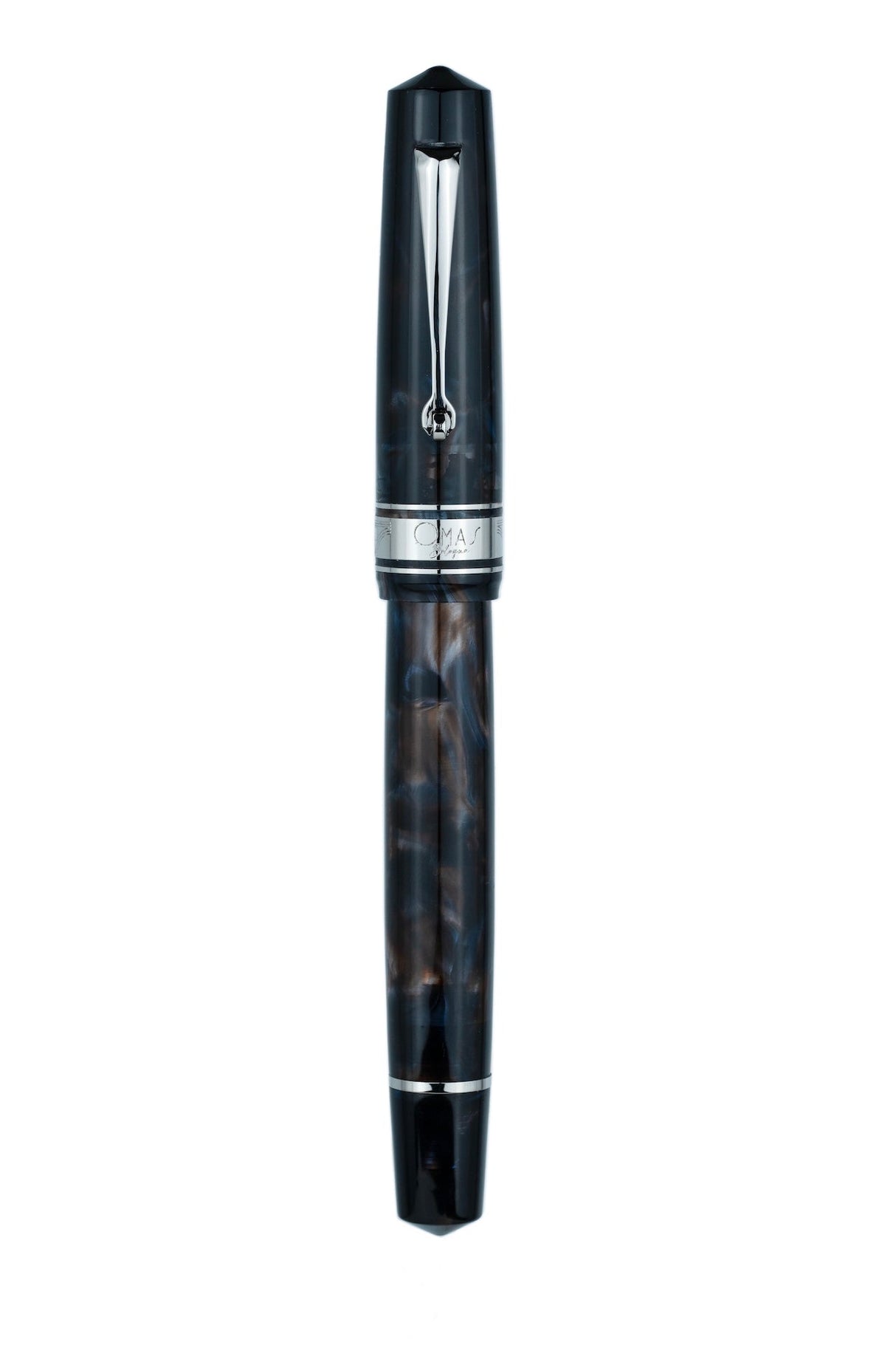 Omas Bologna Galassia Fountain Pen - Silver Trim
