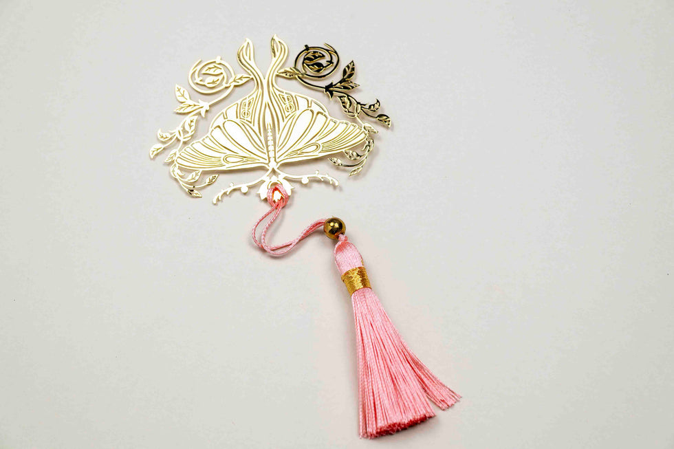 CoraCreaCrafts Golden Moth Bookmark