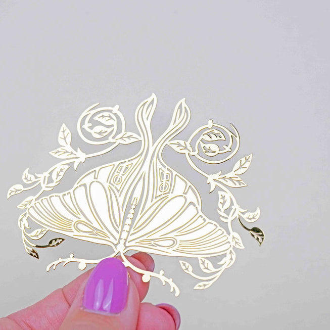 CoraCreaCrafts Golden Moth Bookmark