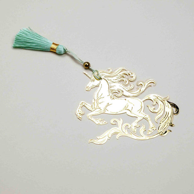 CoraCreaCrafts Golden Unicorn Bookmark