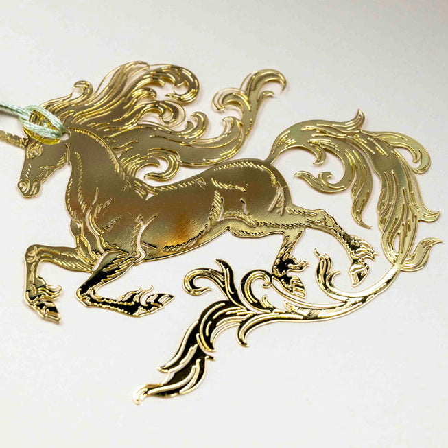 CoraCreaCrafts Golden Unicorn Bookmark