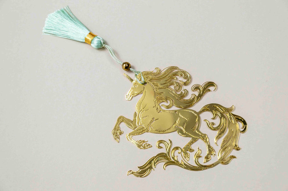 CoraCreaCrafts Golden Unicorn Bookmark