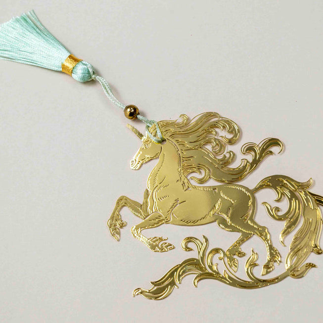 CoraCreaCrafts Golden Unicorn Bookmark