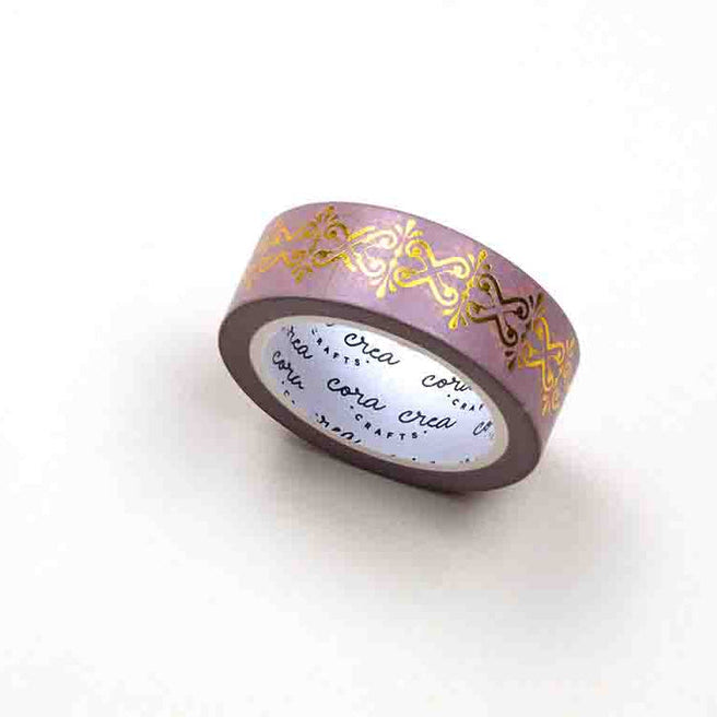CoraCreaCrafts Dream Gold Foil Washi Tape - Vieux Rose