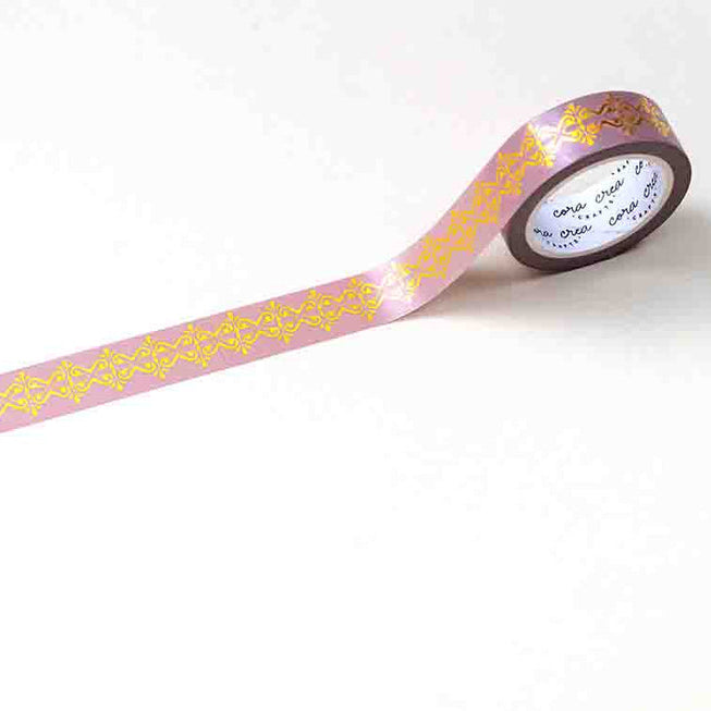 CoraCreaCrafts Dream Gold Foil Washi Tape - Vieux Rose