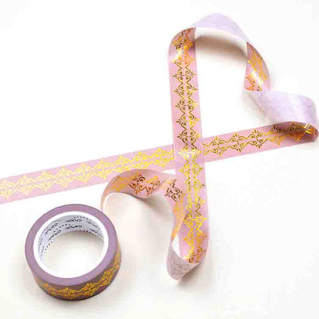 CoraCreaCrafts Dream Gold Foil Washi Tape - Vieux Rose
