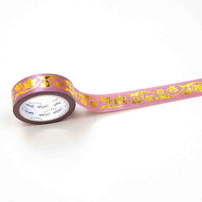 CoraCreaCrafts Dream Gold Foil Washi Tape - Burgundy