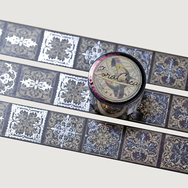 CoraCreaCrafts Foil Washi Tape - Gothic Patterns
