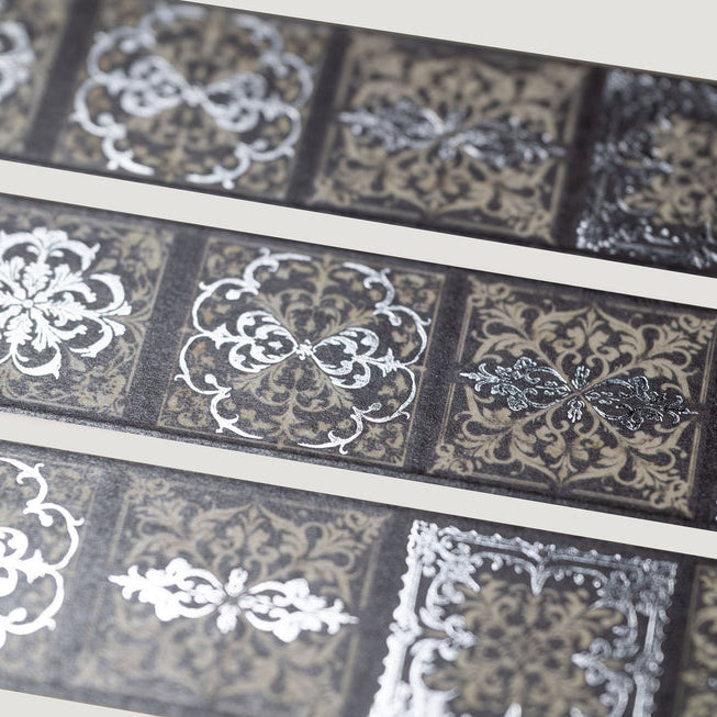 CoraCreaCrafts Foil Washi Tape - Gothic Patterns