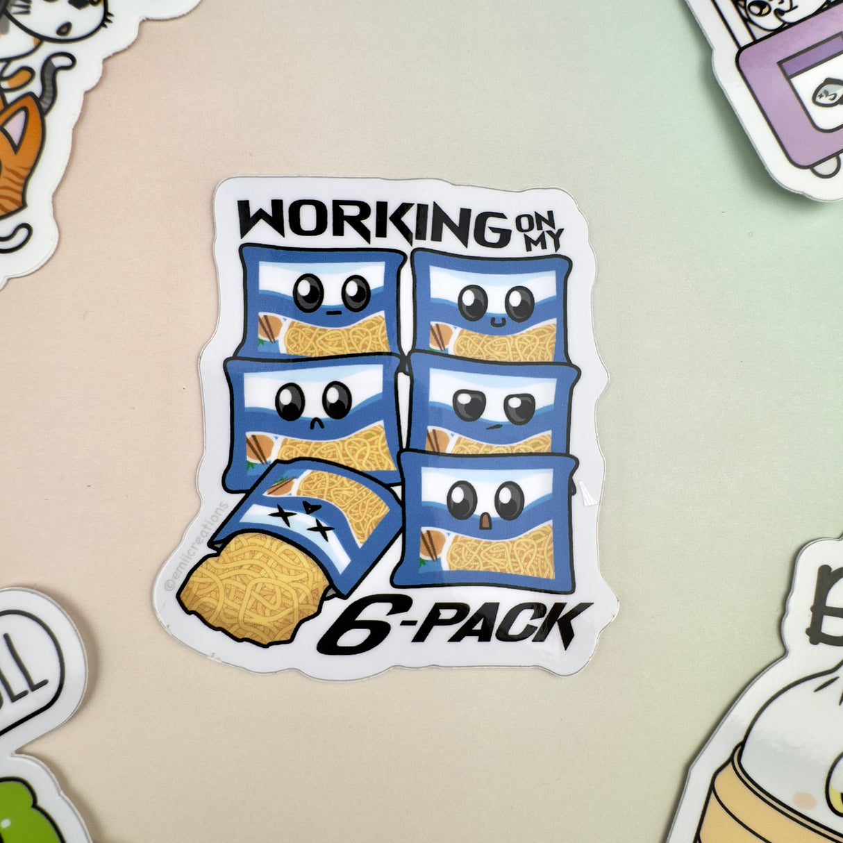 Emii Creations 6-Pack Instant Ramen Sticker